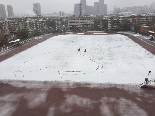 天津の初雪